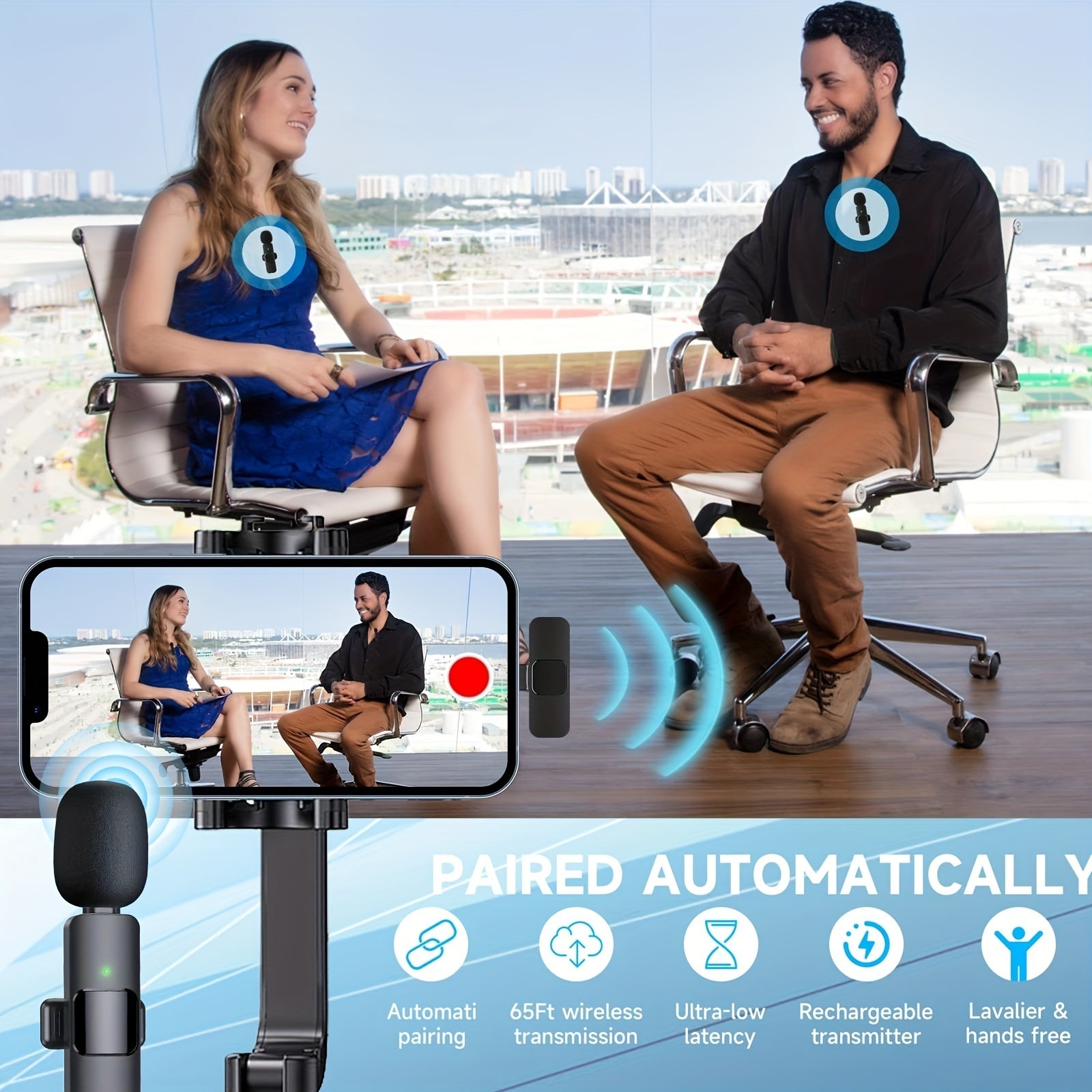 Wireless Lavalier Lapel Microphone For IPhone IPad Professional Wireless Clip Mic - Cordless Omnidirectional Condenser Recording Mic For Interview Video Podcast Vlog YouTube Wireless Lavalier Lapel Microphone For IPhone IPad Professional Wireless Clip Mic - Cordless Omnidirectional Condenser Recording Mic For Interview Video Podcast Vlog YouTube